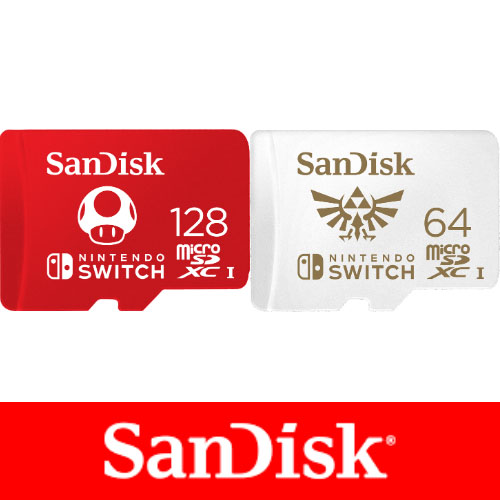 SanDisk and Nintendo Cobranded MicroSD cards 128GB / 64GB.